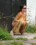 girl peeing outdoor