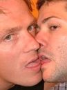 two gay lovers kiss
